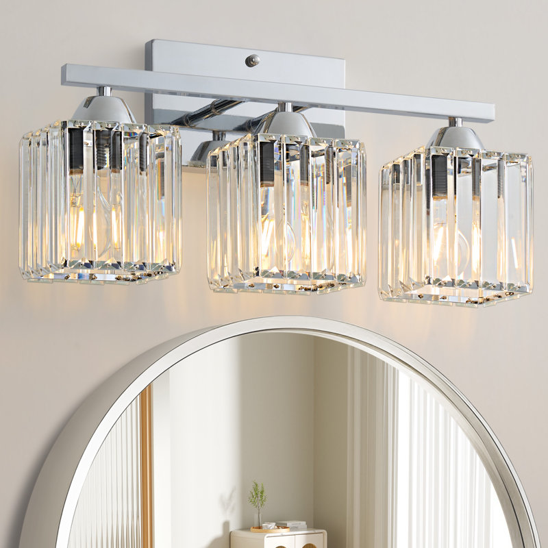 Monike 3-Light Dimmable Vanity Light , Chrome, 3 Lights