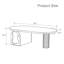 Table basse ovale moderne avec armoire de rangement, fabrication en panneau de fibres à densité moyenne, base piédestal en bois cannelé, finition blanche