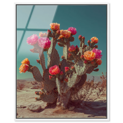 «Desert Bloom», reproduction encadrée à motif acrylique encadrée par Notoriart, cadre blanc, 36 x 45