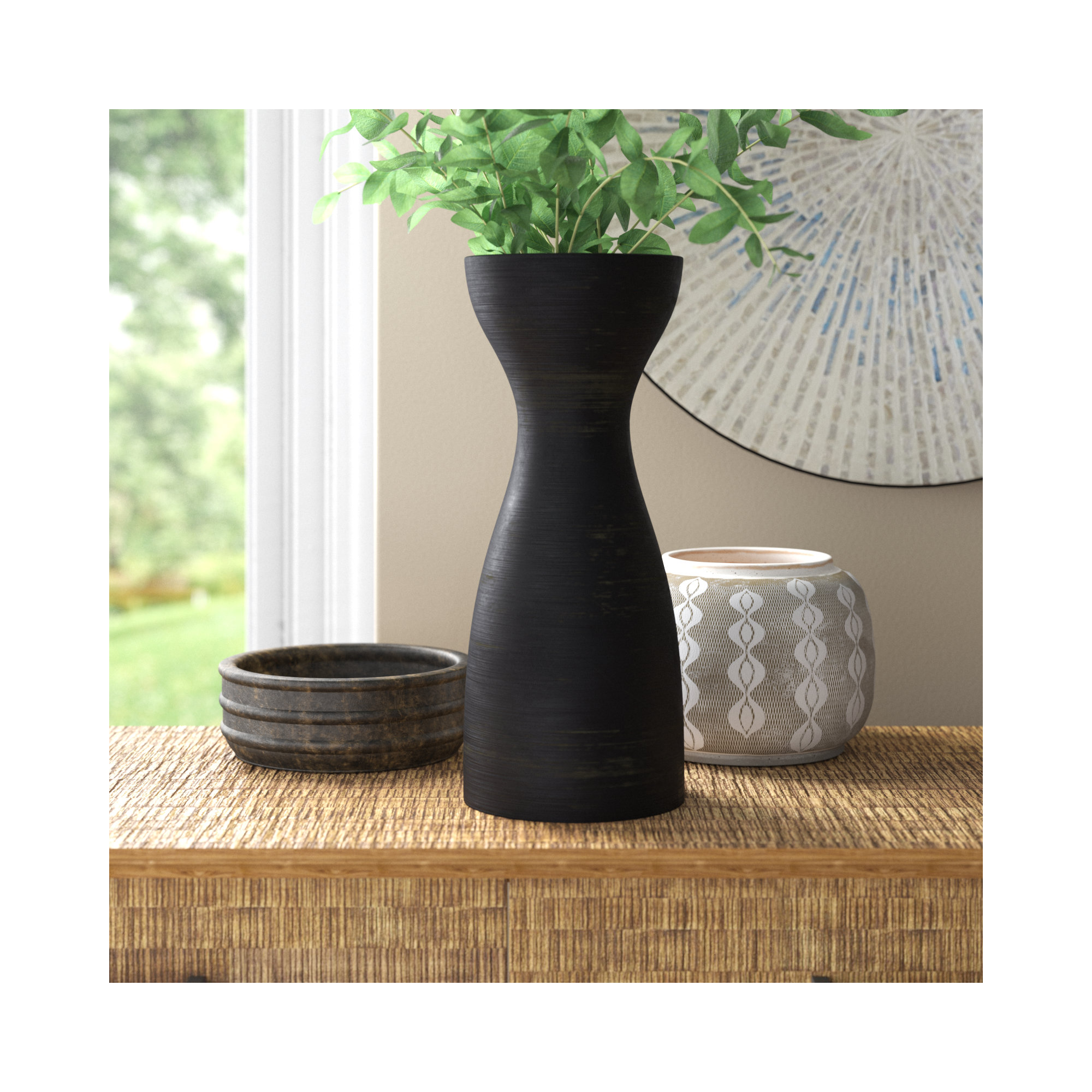 Cazzie Handmade Ceramic Table Vase, 19.75" H x 8.25" W x 8.25" D
