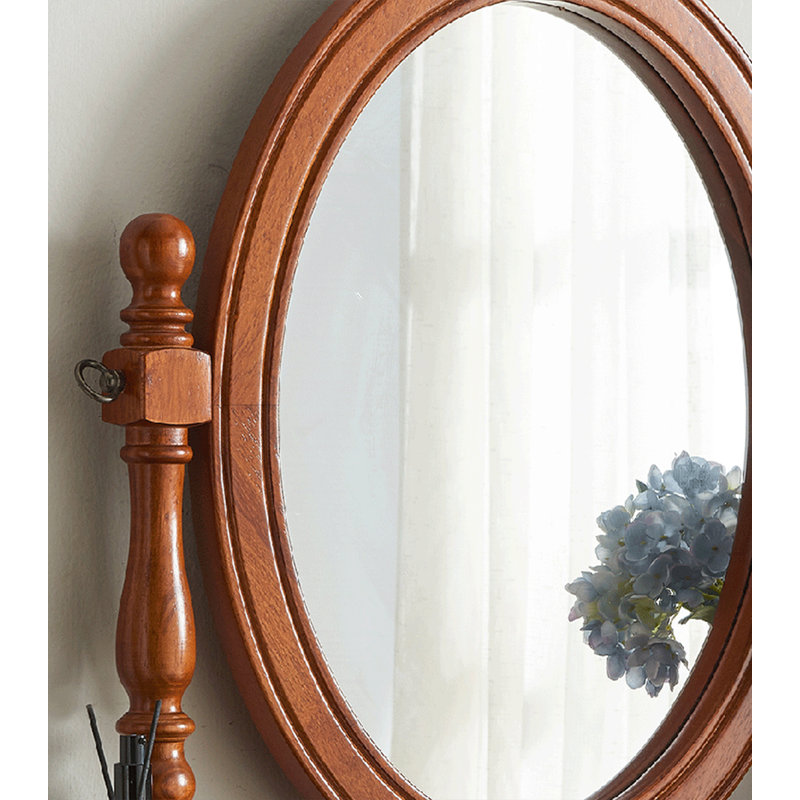 Coiffeuse vintage en bois d'hévéa massif avec rangement à tiroirs pour la chambre à coucher