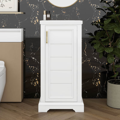 Meuble-lavabo de 16 pouces avec lavabo, meuble-lavabo simple, équipé de tablettes réglables et de portes à fermeture douce