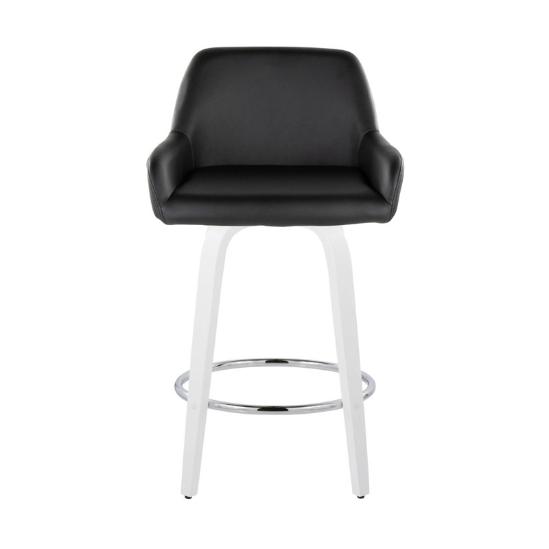Daniella 26" Fixed-Height Counter Stool - Set Of 2, Black