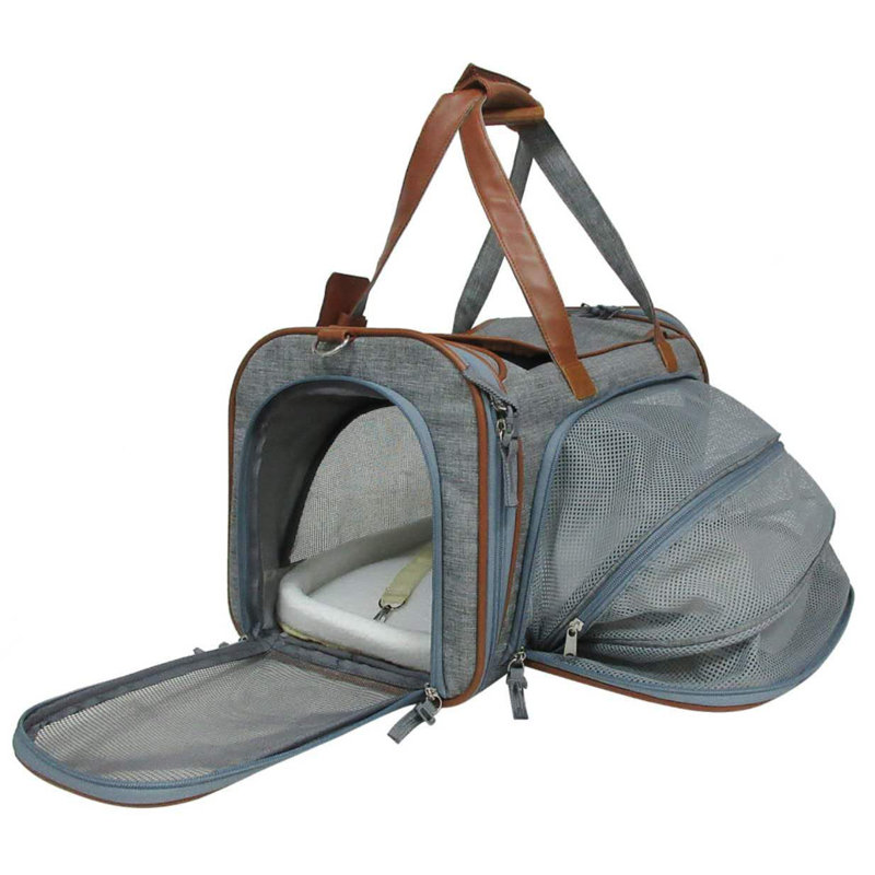 Transporteur extensible pour animaux Airline, Gris platine, H 11 po x l 10,5 po x P 18 po