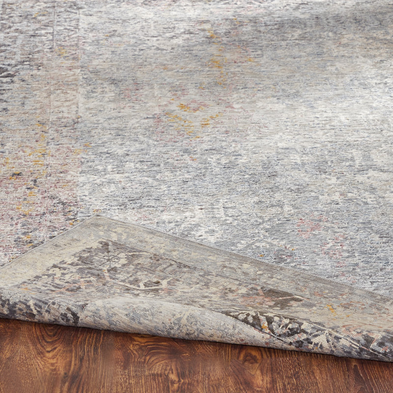 Oriental Area Rug in Gray, Rectangle 6' x 9'
