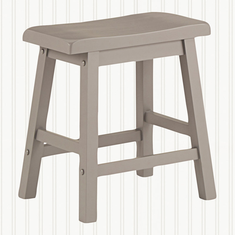 Danara Solid Wood Accent Stool, Frost Gray