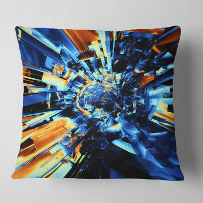 Into the Center Fractal Design bleu - coussin abstrait imprimé