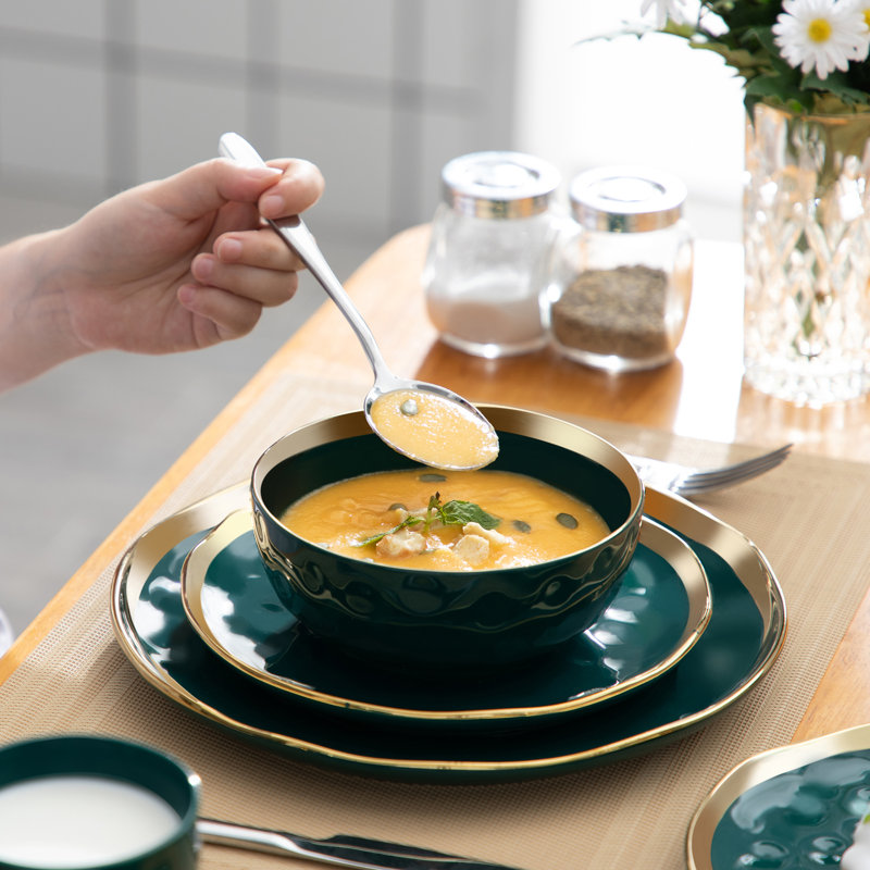Piece Dinnerware Set - Service for 8, Dark Green
