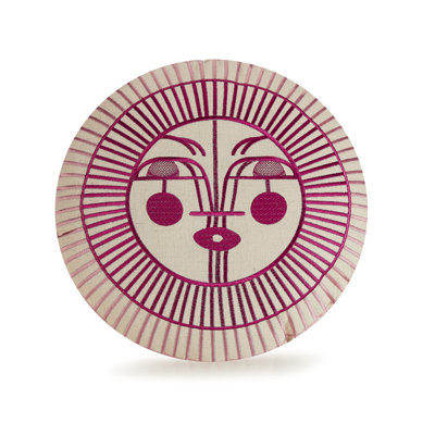 Ayo Embroidered Round Pillow Cover & Insert