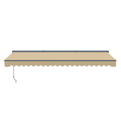 Semi-Cassette Patio Awning with LED Lights - Moroccan Collection 