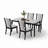 5-Piece Dining Set with Rubberwood Table & 4 Nailhead Trim Chairs-1786055807