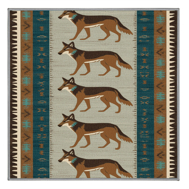  Tapis lavable Coyote Southwestern, Carré 5 pi