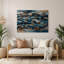 Art mural en métal gris, éléments nautiques simplifiés-2017260820