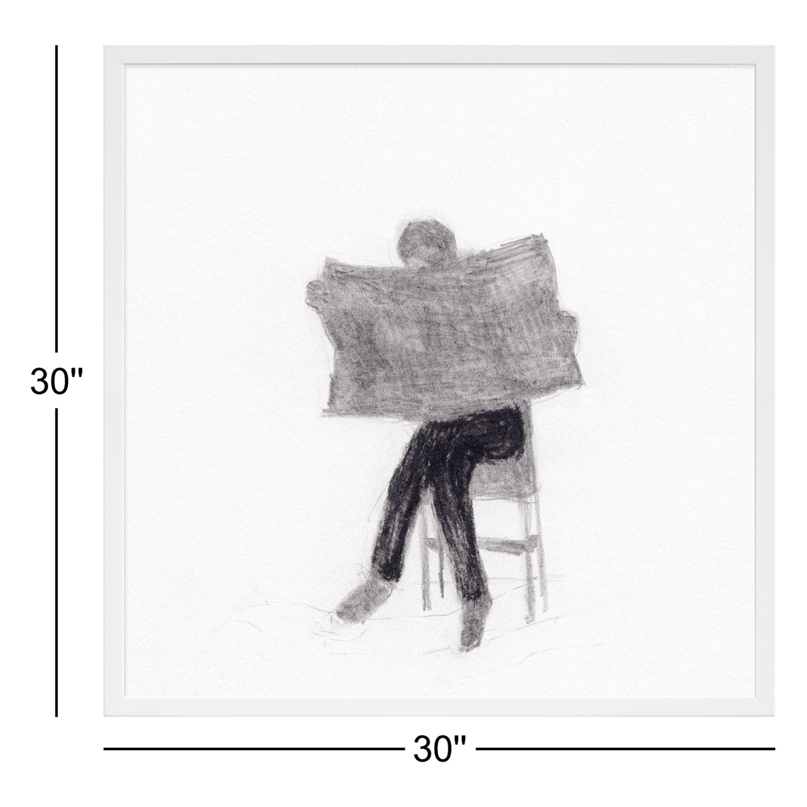 I Read the News Today Painting, 30" H x 30" W, White
