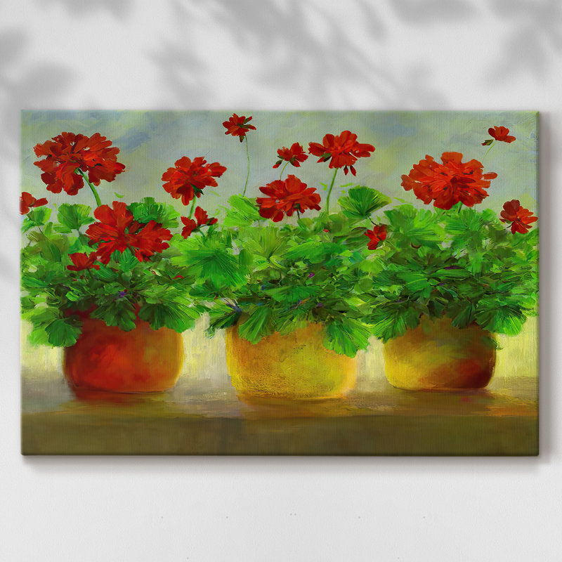 Geraniums III -Galerie enveloppée Cavas, 32 x 48