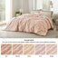 Ensemble d'édredon de taille très grand Coussin rose, ensemble de lit capitonné Boho, literie à carreaux de style Shabby Chic, 3 pièces, 1 édredon géométrique à carreaux et 2 taies décoratives-1960535220-1960535229