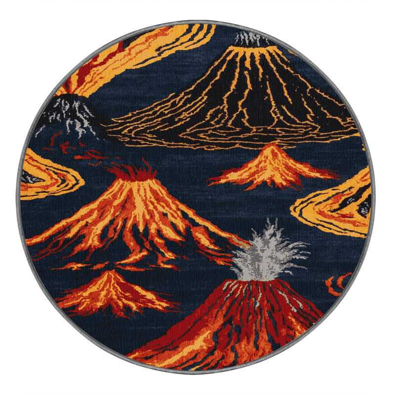 Tapis mauve lavable à la machine, Rond 5 pi