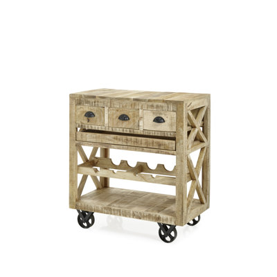 Solid Wood Bar Cart