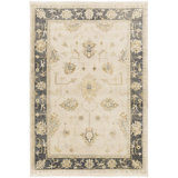 Istanbul Hand Knotted Wool Vintage Look Area Rug in Beige