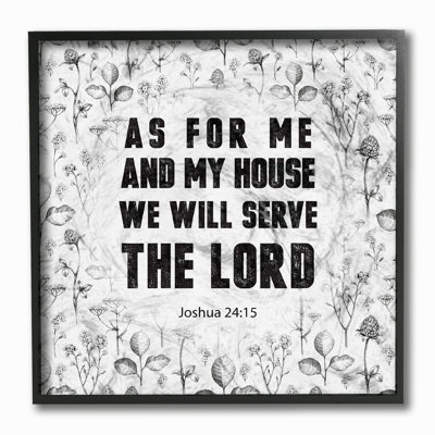 «As for Me and My House Joshua 24:15», reproduction d'art textuel sur toile encadrée
