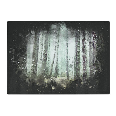 Tempered Glass View of a Pine Tree Forest Paint Splash Chopping Board