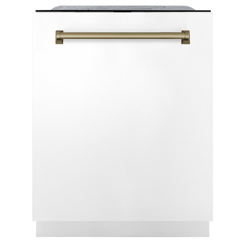 Zline Autograph Edition 24" 45 dBA Built-In Button Control Dishwasher, Champagne Bronze