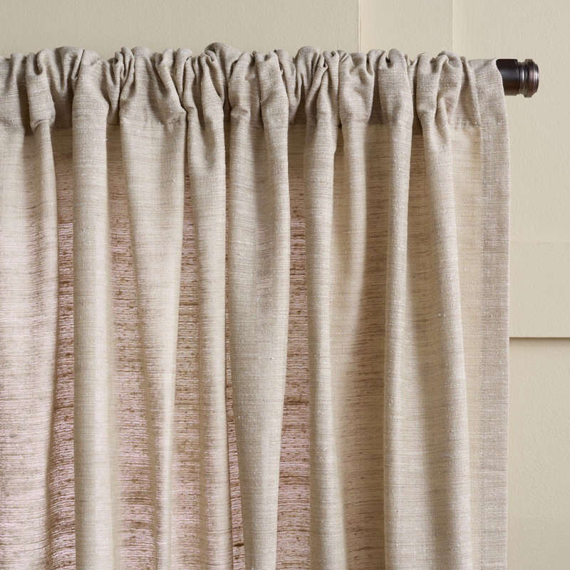 Polyester Solid Color Room Darkening Curtain, Light Taupe, 52" W x 96" L