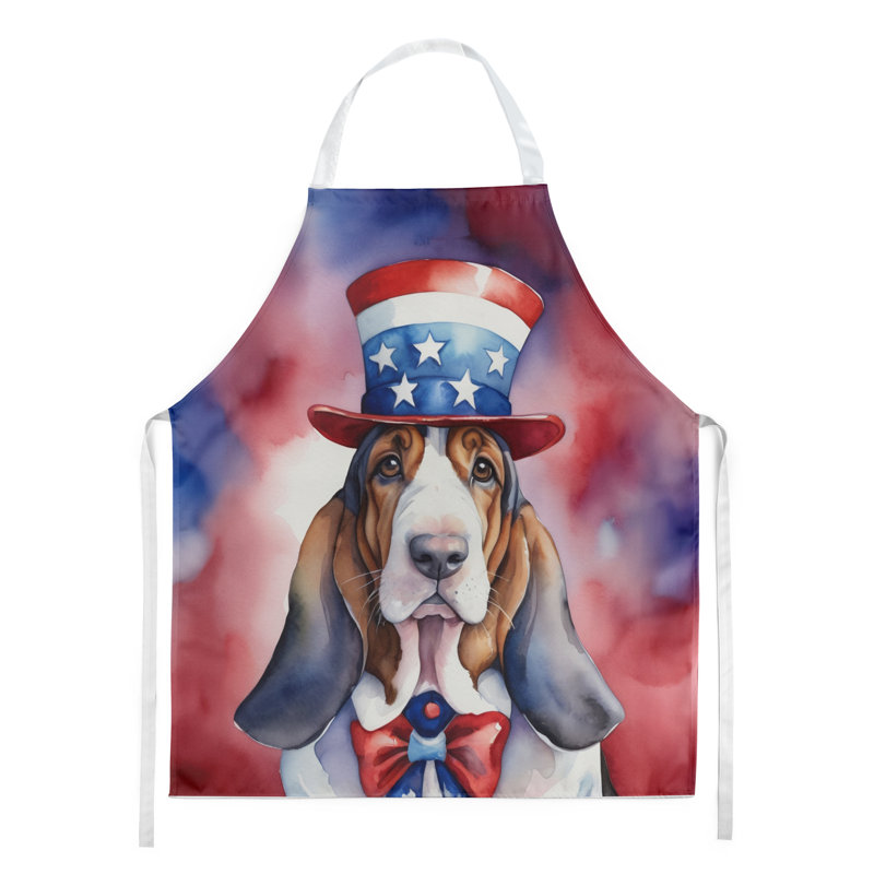 Patriotic American Apron, Basset Hound