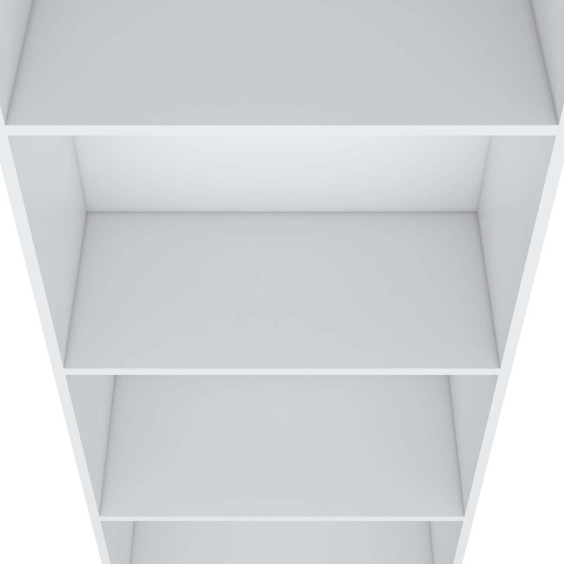 Sutton Slim Bookcase with Modern 5-Shelf Design, White, (5 Shelves) 71.1"H x 24.7"W x 11.7"D