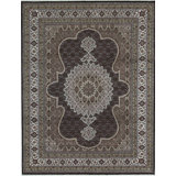 Hand-Knotted High-Quality Black and Ivory Area Rug