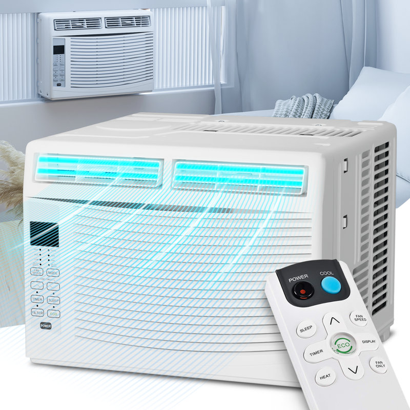 6000 BTU White Window Air Conditioner with Remote Control