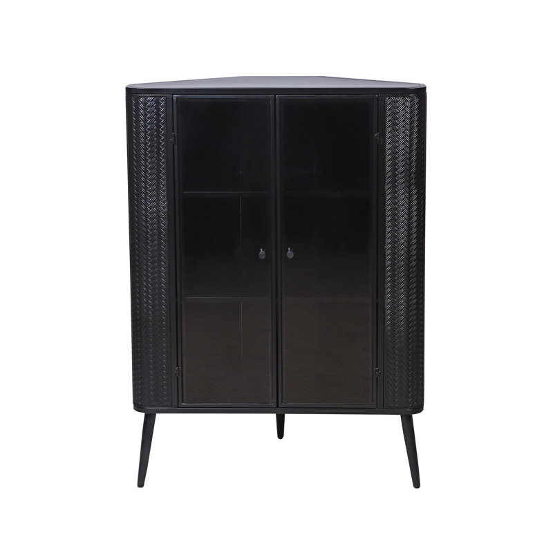 Rangement sur pied à 3 niveaux avec portes en verre trempé | Idée de cadeau
