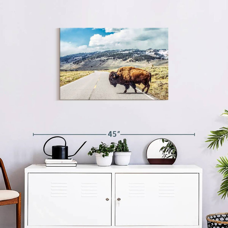American Bison Crossing, 20" H x 30" W