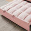 Velours 3 en 1 convertible rose avec lit escamotable et coussins de soutien pour un salon confortable