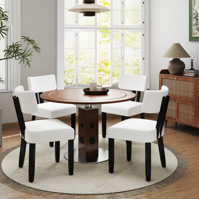16.25" H Mid-century Modern Fabric Upholstered Dining Chairs by George Oliver