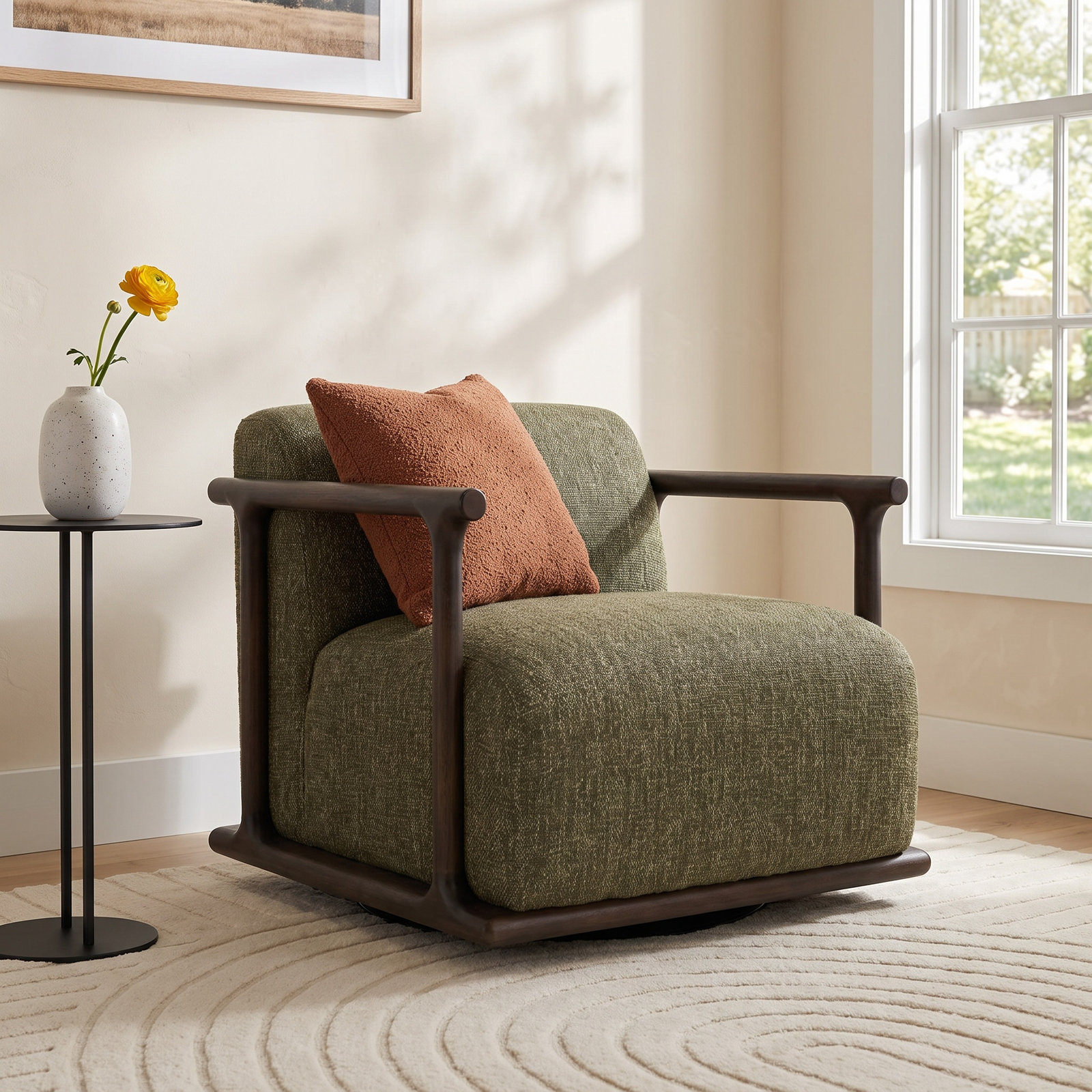 Lucia Swivel Armchair, Green