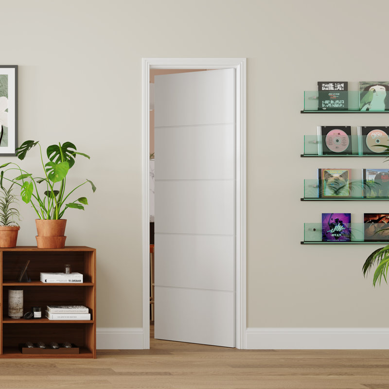 Panneau de porte intérieur moderne en bois manufacturé à finition lisse de qualité supérieure avec panneau en bois manufacturé lisse lisse de 5 Lite