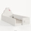 Lit de sol double bas et rembourré avec poche de rangement latérale, blanc-1067589984-1067589985