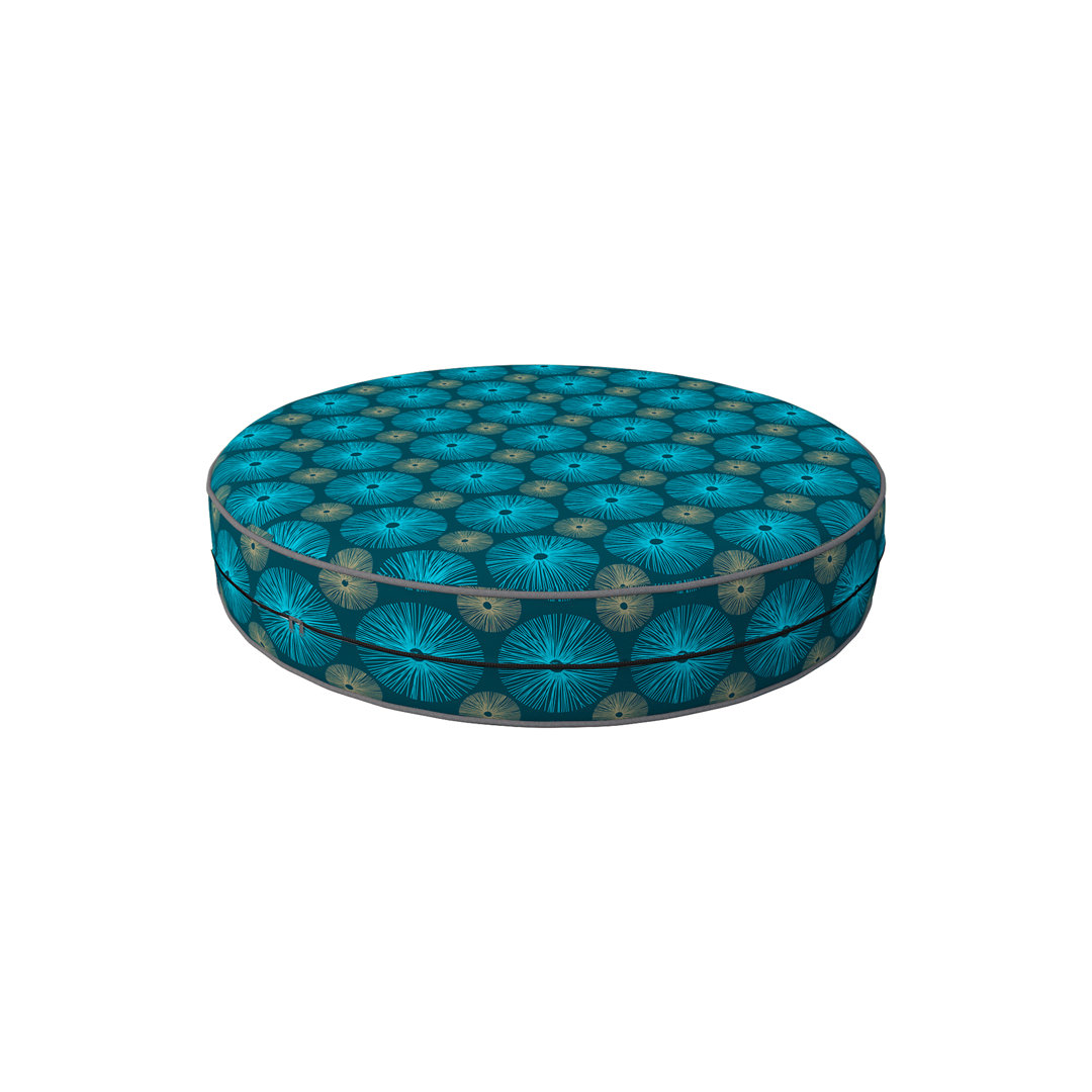 Decorative Indoor Outdoor Waterproof Round Cushion Cover, Patio Bar Stool UV Resistant Seat Cover