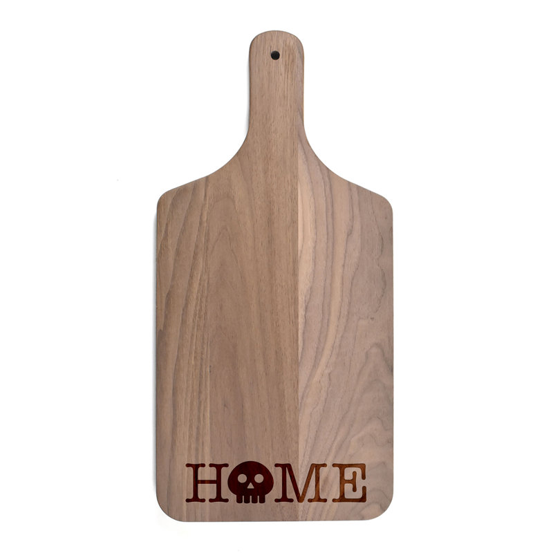 Designs Direct Creative Group Wood Home Skull Cutting Board, Walnut Wood