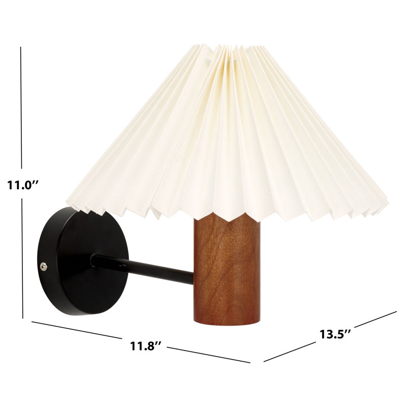 Luli 12" Mango Wood and Iron Wall Sconce