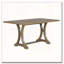 Ensemble de salle à manger de ferme 6 pièces avec table à tréteaux et chaises capitonnées (bois naturel délavé)-1188990834