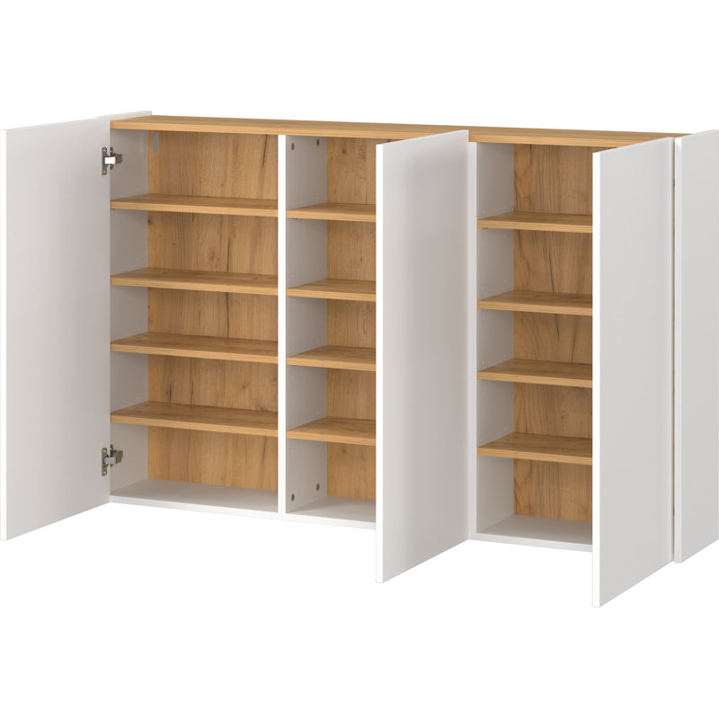 Saniaya 138cm Sideboard, White/Navarre oak effect