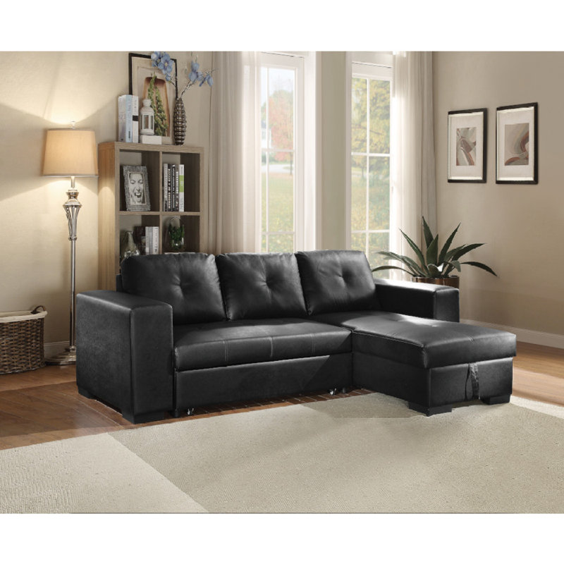Canapé modulaire noir avec rangement