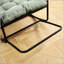Chaise berçante d'extérieur avec coussin épais ultra-confortable, parfaite pour le salon, la chambre à coucher et la salle de lecture, structure noire avec coussin vert clair-1507804591