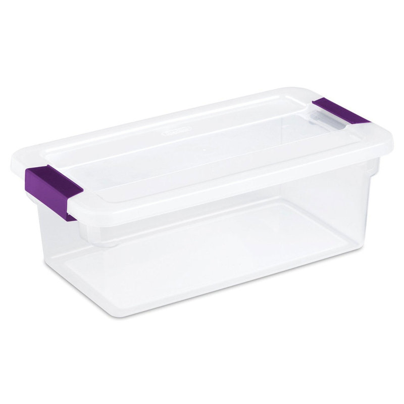 Sterilite 6 Qt Latch Storage Tote (12 Pack) and 66-Qt Latch Storage Tote (6 Pack)