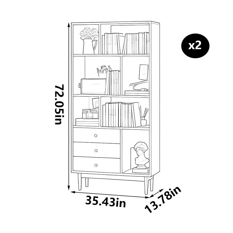 Nordic style furniture bookcase