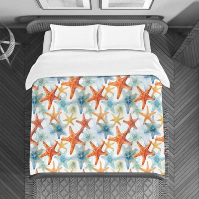  Housse de couette en microfibre bleue / orange