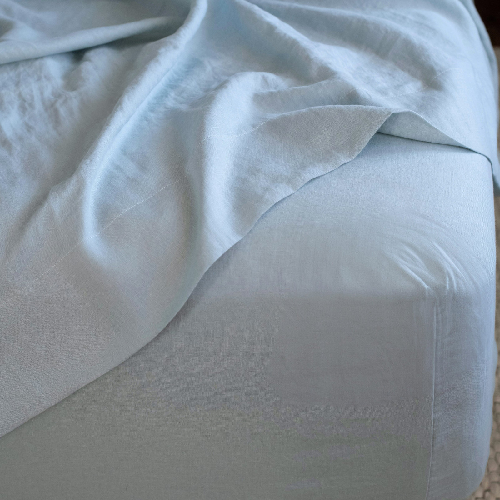 100% French Linen Sheet Set, Full Sheet Set with 2 Pillowcases, Wave