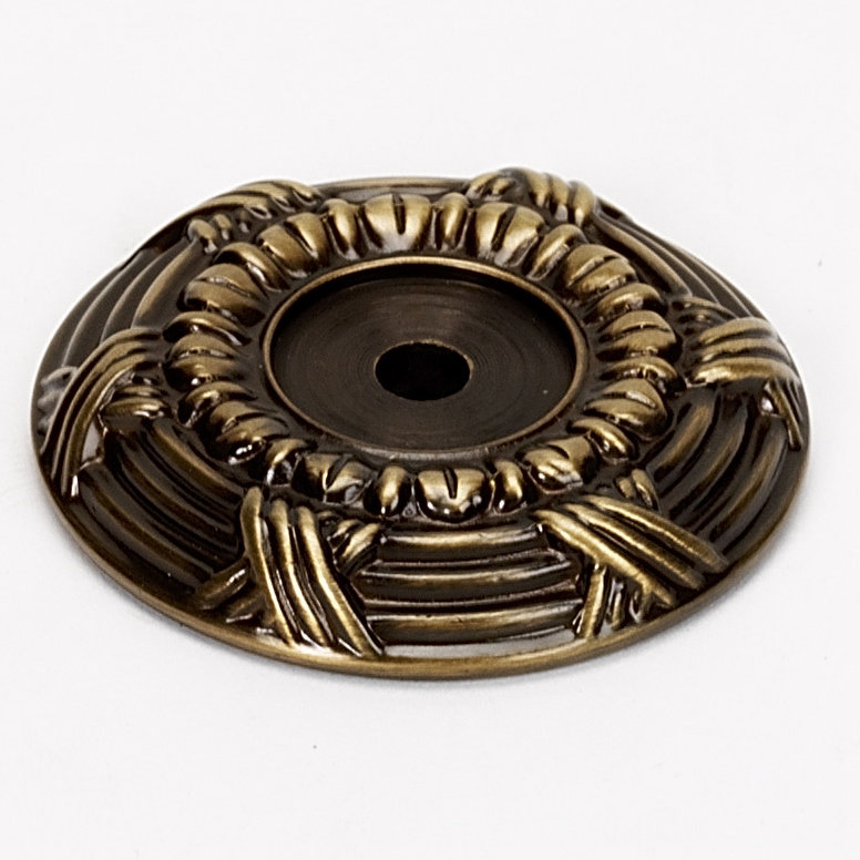 Ribbon And Reed Brass Back Plate, Antique English